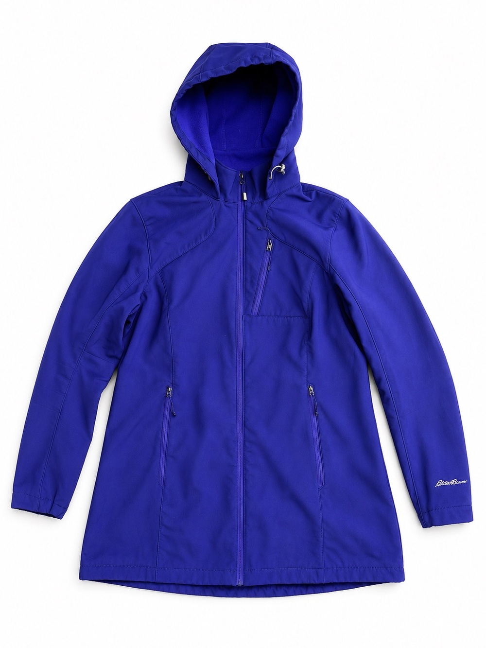 Eddie Bauer Hooded Softshell Fleece Lined Jacket Fall Coat Purple Size XL